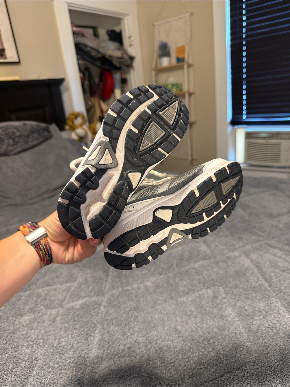 Nike Kids White and Gray Lace-Up Sneakers - Picture 9 of 12